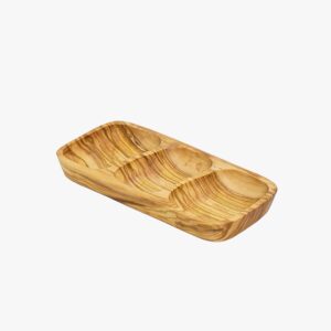 Olive Wood triple compartement dish
