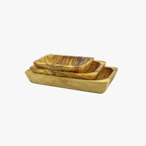 Olive Wood rectangle dish set