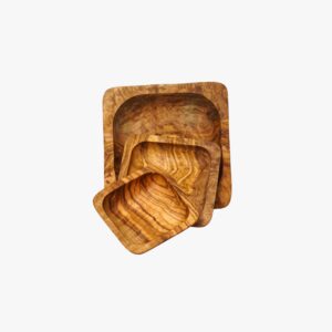 Olive Wood square dish SET