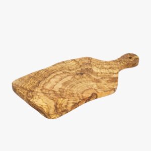 Olive Wood smooth edged cutting board with handle