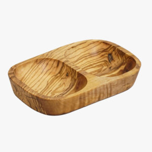 Olive Wood double compartement dish