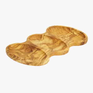 Olive Wood 3 section serving dish