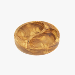 Olive Wood 2 sompartement round serving dish