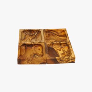Olive Wood 4 compartement square dish