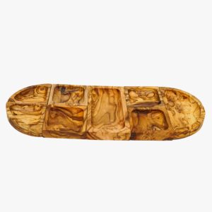Olive Wood 8 compartement oval dish
