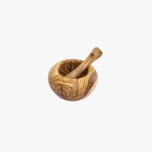 Olive Wood round mortar and pestle
