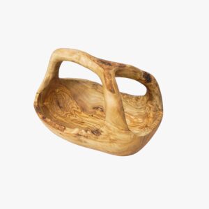 Olive Wood fruit basket with handle
