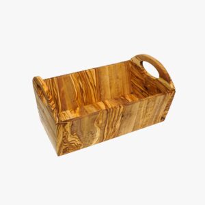 Olive Wood glued storage basket