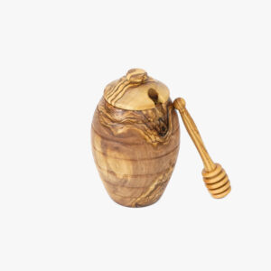 Olive Wood honey pot + honey spoon