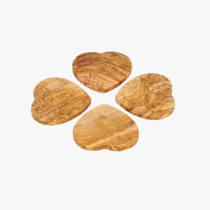 Olive Wood heart shaped coasters