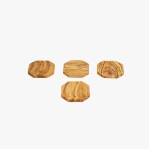 Olive Wood Heptagon Coasters