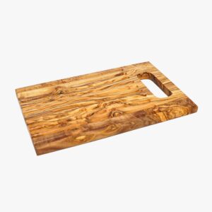 Olive Wood rectangular bread cutting board with handle