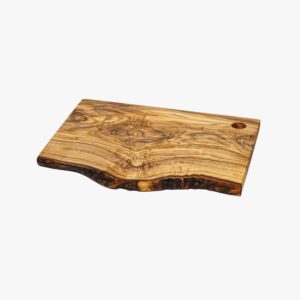Olive Wood one side rustic edge glued board with hole