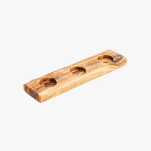 Olive Wood smooth edge candle holder