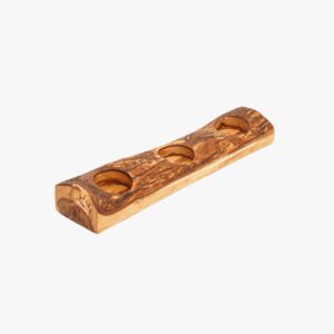 Olive Wood rustic candle holder