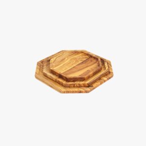 Olive Wood heptagon serving tray set of 3
