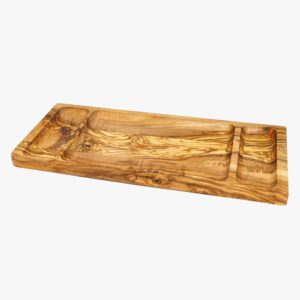 Olive Wood rectangular 3 section platter