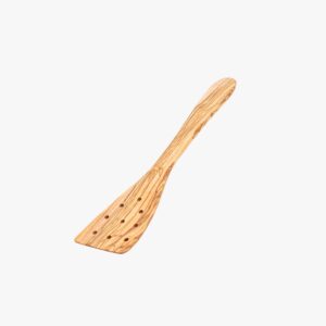 Olive Wood curved spatula with holes