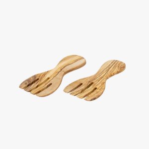 Olive Wood round salad hands