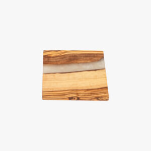 Olive Wood Square coaster with White Resin