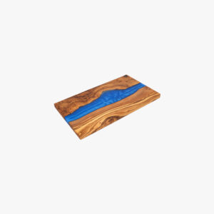 Olive Wood Cutting Board with Blue Resin