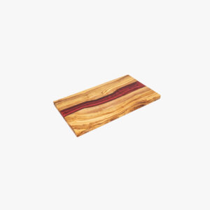 Olive Wood Cutting Board with Red Resin