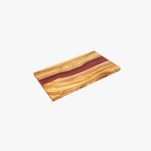 Olive Wood Cutting Board with Red Resin