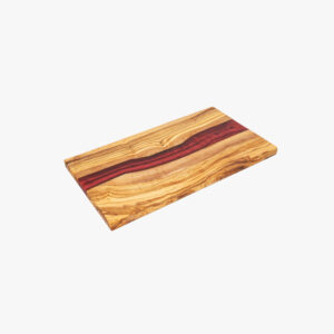 Olive Wood Cutting Board with Red Resin